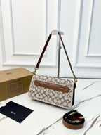Crystal Embellished Monogram Flap Shoulder Bag