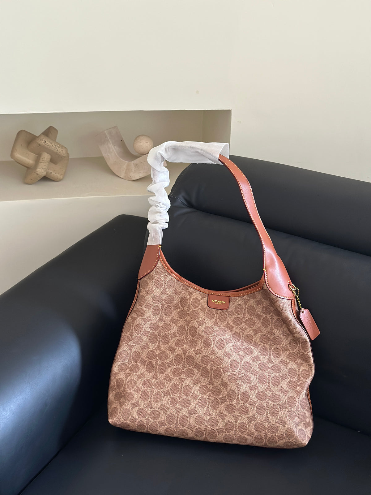 Multi-Pocket Signature Monogram Hobo Shoulder Bag