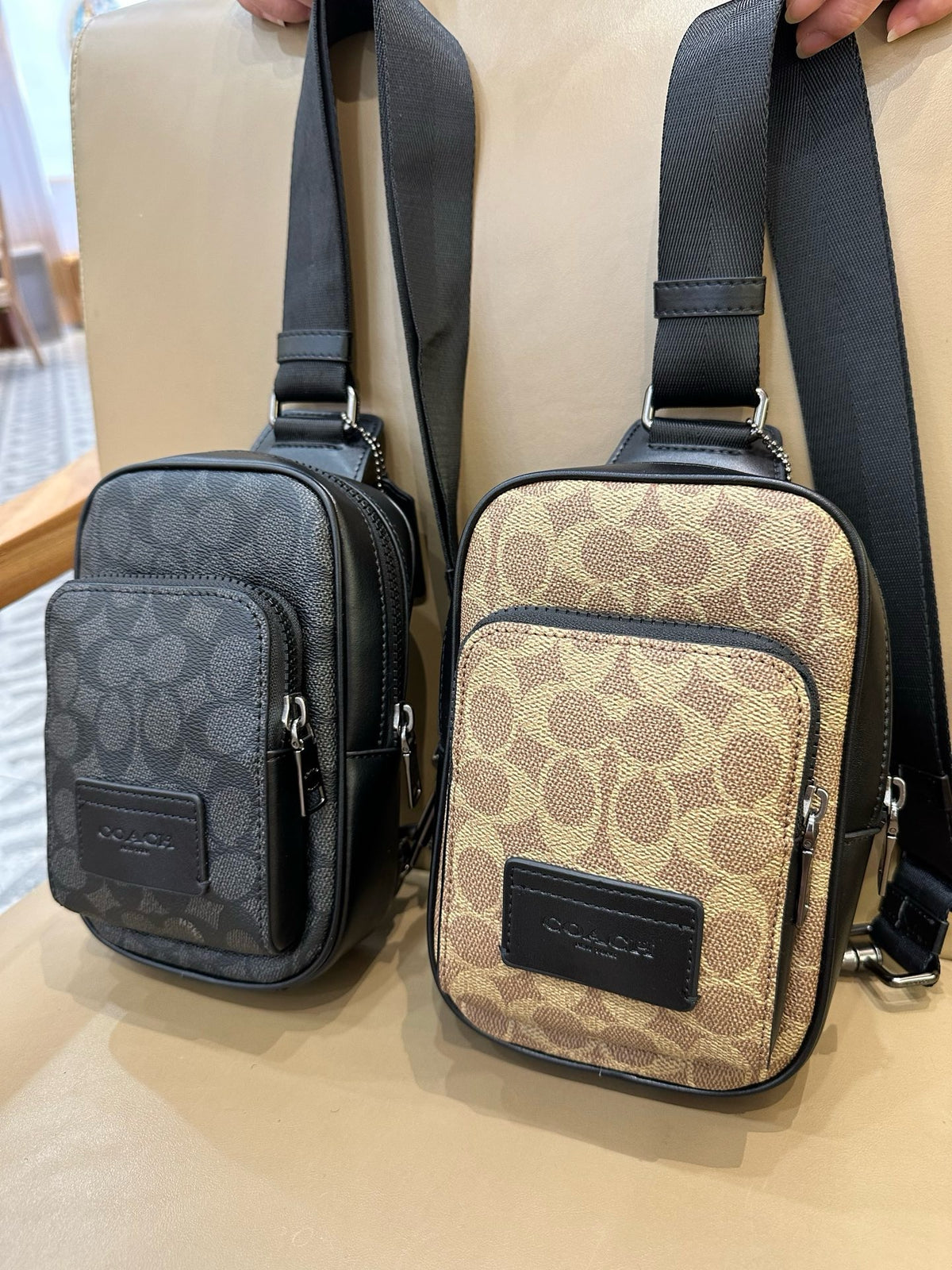 Signature Monogram Leather Sling Crossbody Bag