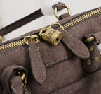 Structured Satchel Handbag with Top Handle and Crossbody Strap