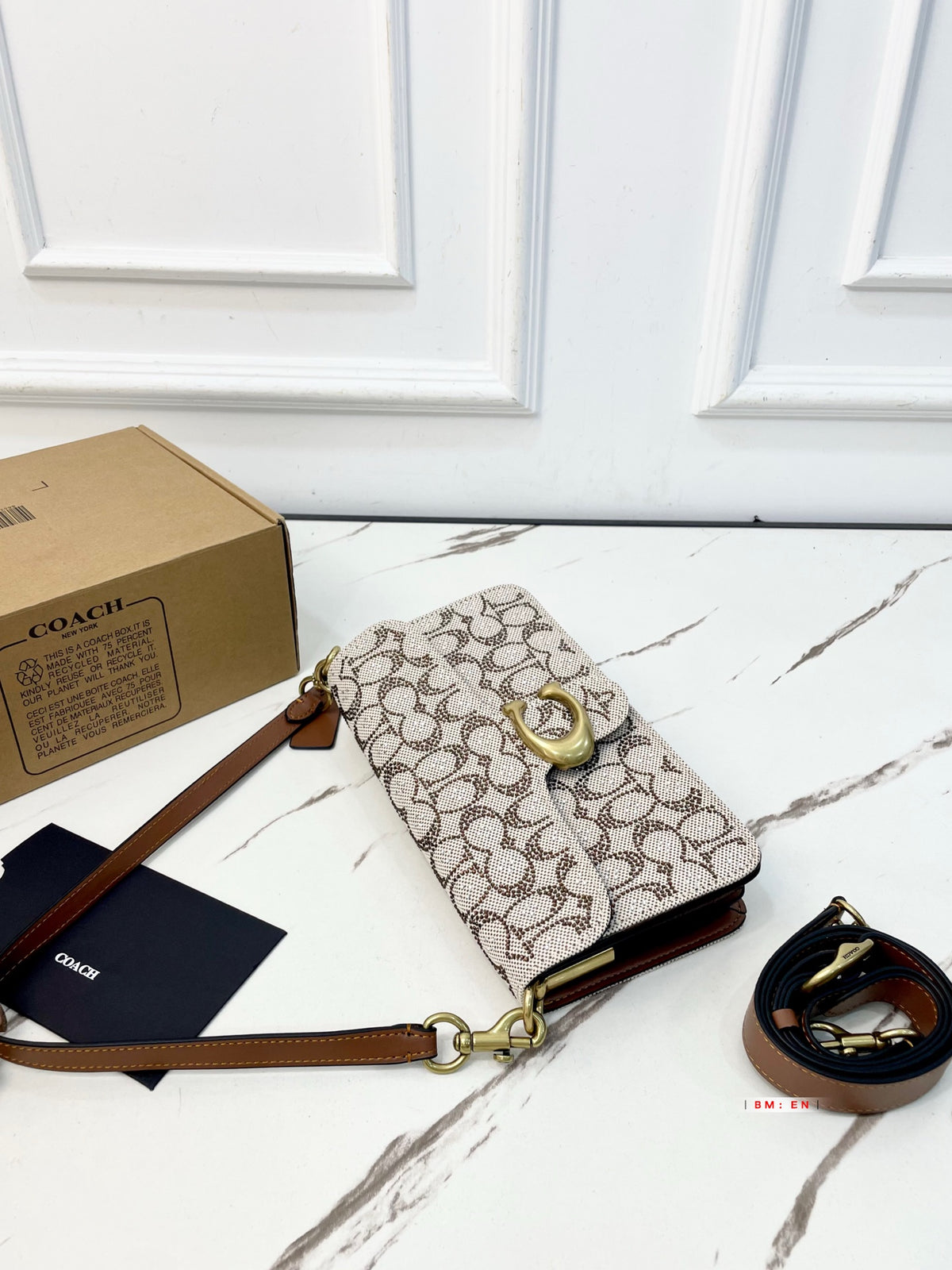 Crystal Embellished Monogram Flap Shoulder Bag