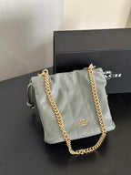 Women's Faye Leather Mini Drawstring Bucket Crossbody Bag
