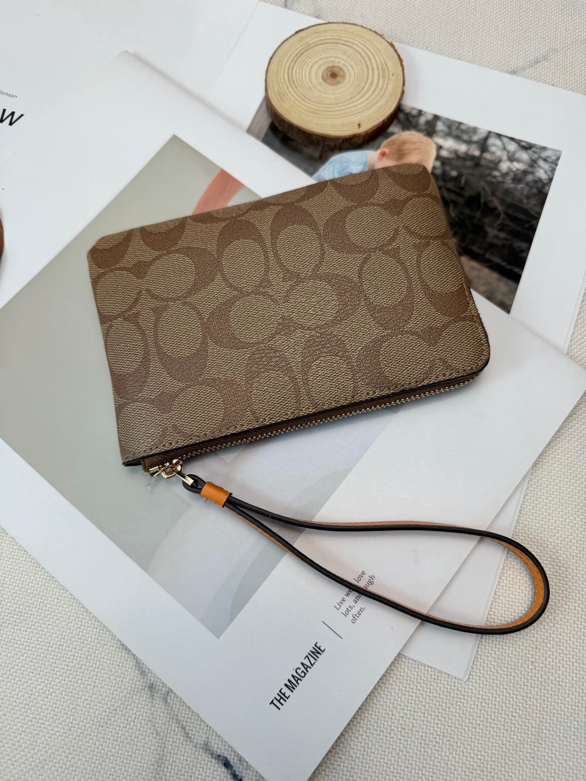 Rainbow Embroidered Monogram Wristlet Clutch – Zip Pouch