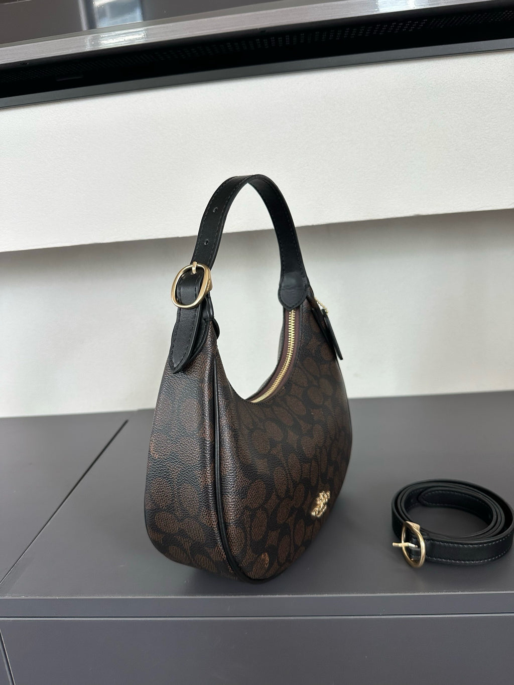 Luxury Signature Monogram Crescent Hobo Shoulder Bag✨
