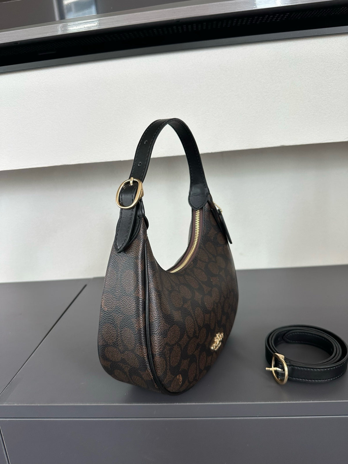 Luxury Signature Monogram Crescent Hobo Shoulder Bag✨