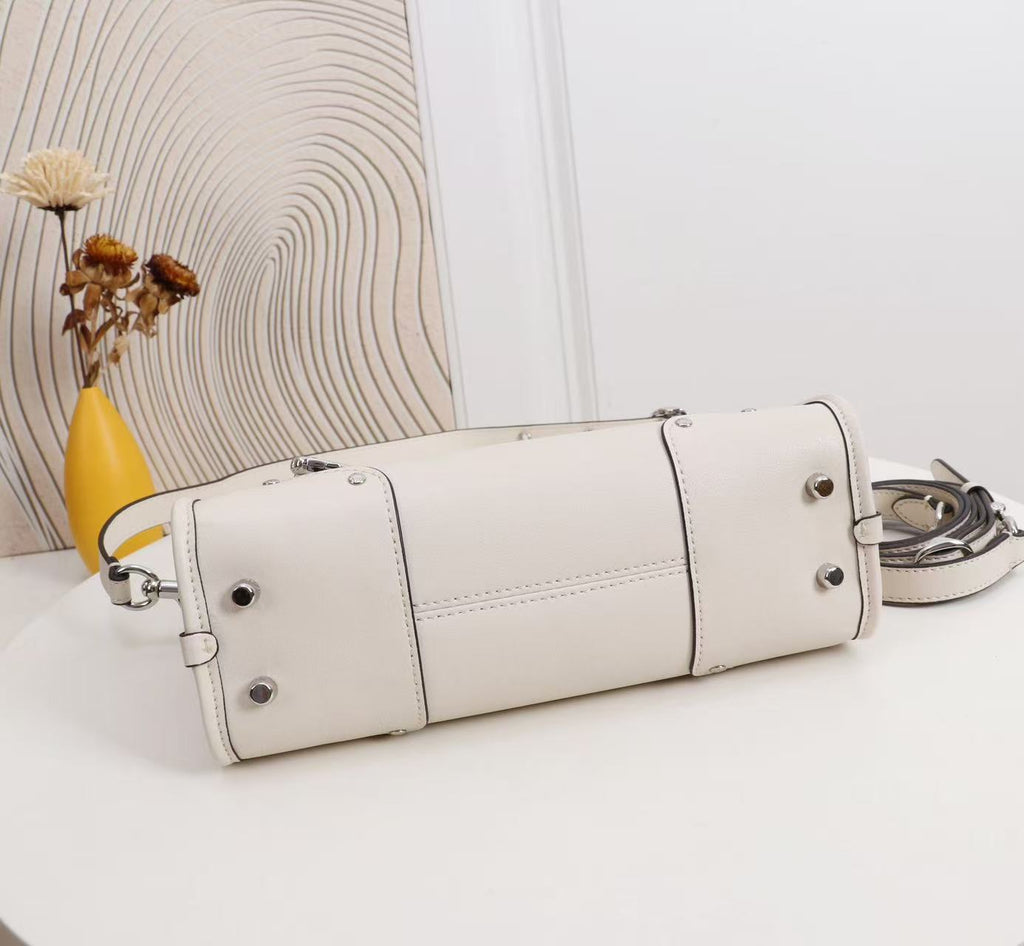 Structured Satchel Handbag with Top Handle and Crossbody Strap