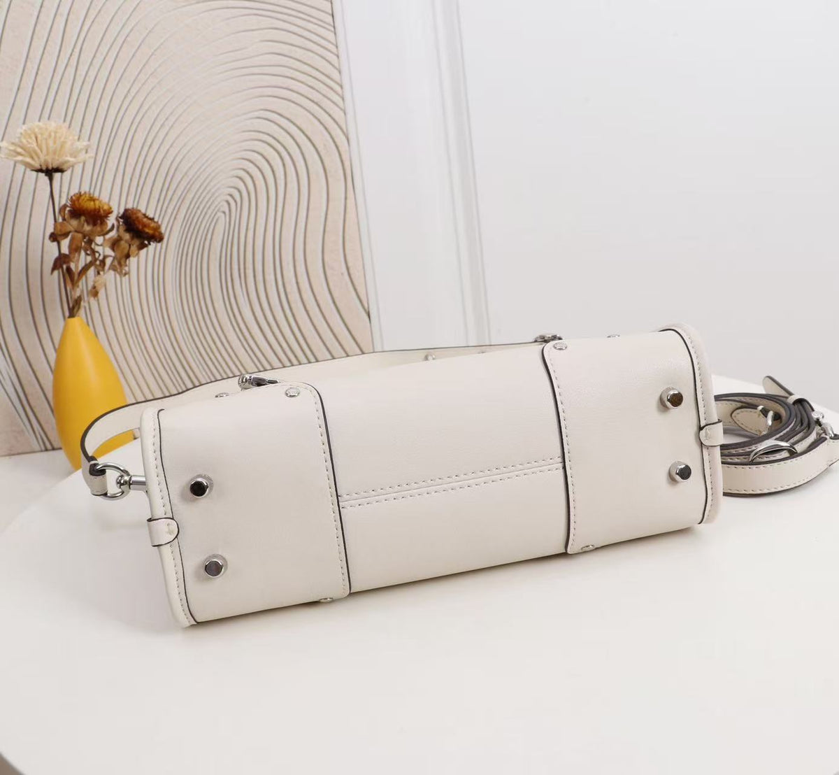 Structured Satchel Handbag with Top Handle and Crossbody Strap