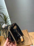 Quilted Monogram Flap Crossbody Bag – Luxury Convertible Chain Shoulder Bag
