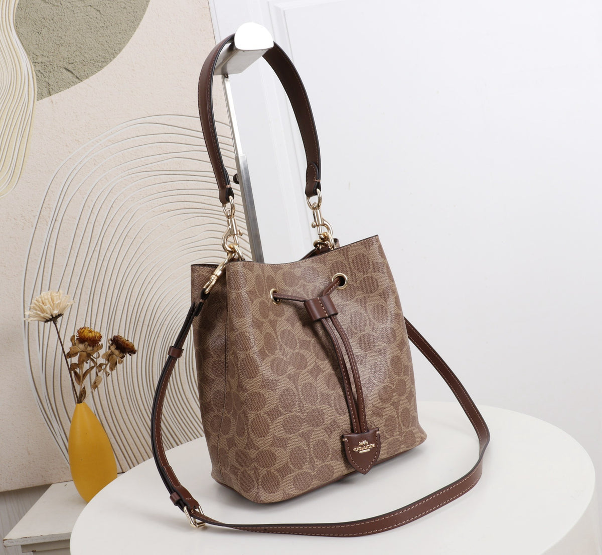 Signature Monogram Drawstring Bucket Bag | Crossbody & Shoulder Edition