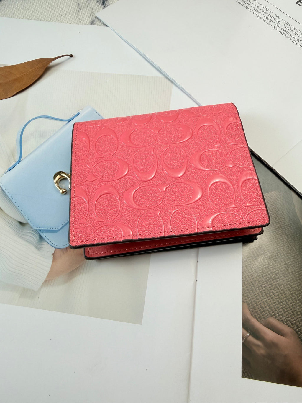 Monogram Cat Print Compact Wallet & Card Holder