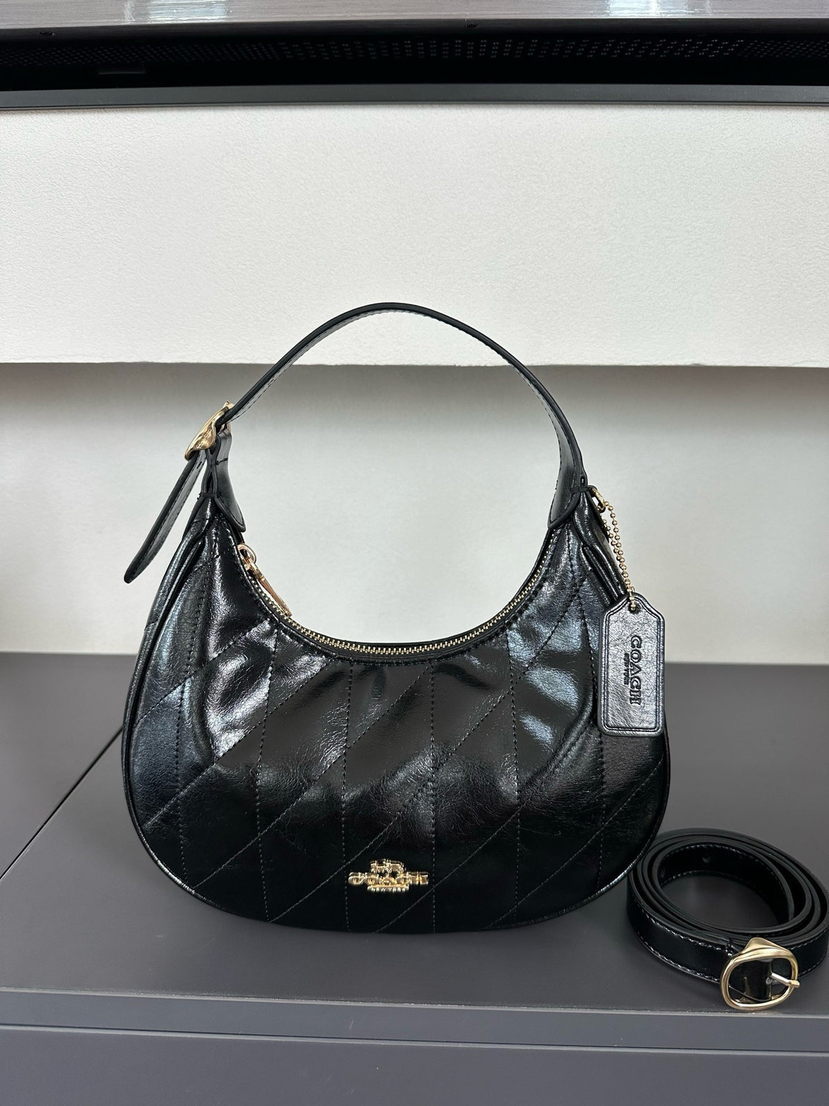 Luxury Signature Monogram Crescent Hobo Shoulder Bag✨