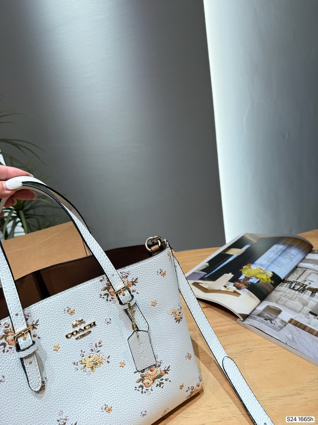 The Floral Printed Leather Bucket Tote & Crossbody