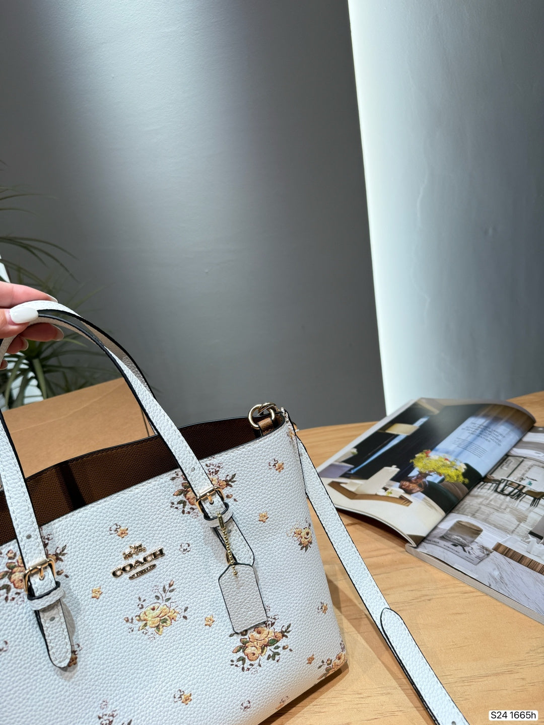 The Floral Printed Leather Bucket Tote & Crossbody