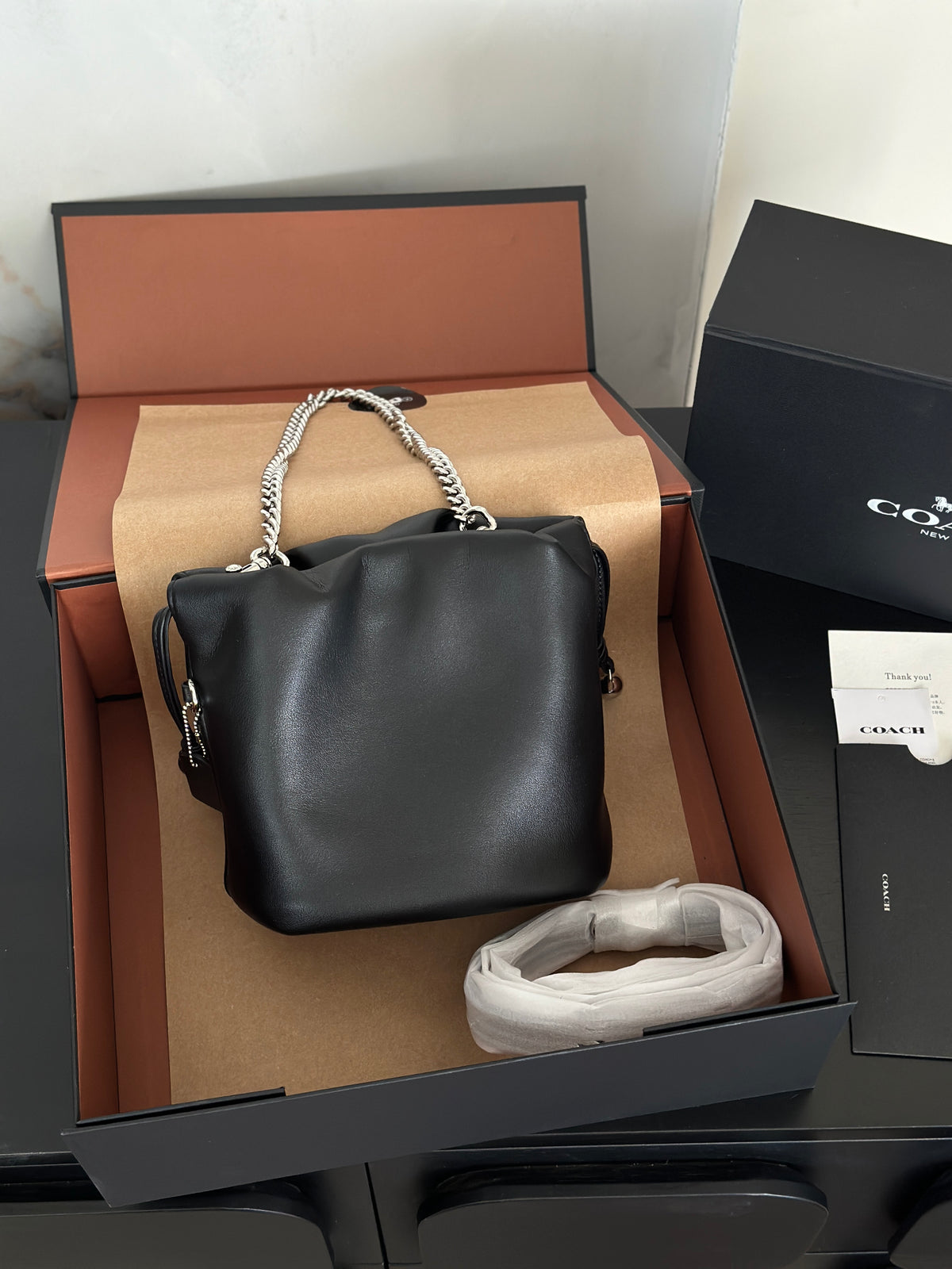 Women's Faye Leather Mini Drawstring Bucket Crossbody Bag