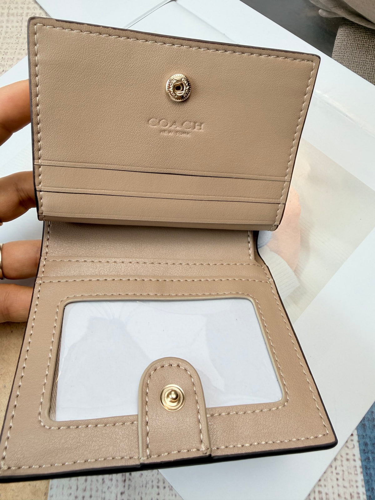 Monogram Cat Print Compact Wallet & Card Holder