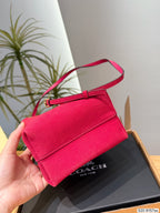 Textured Suede Drawstring Bucket Bag – Petite Leather Shoulder Bag