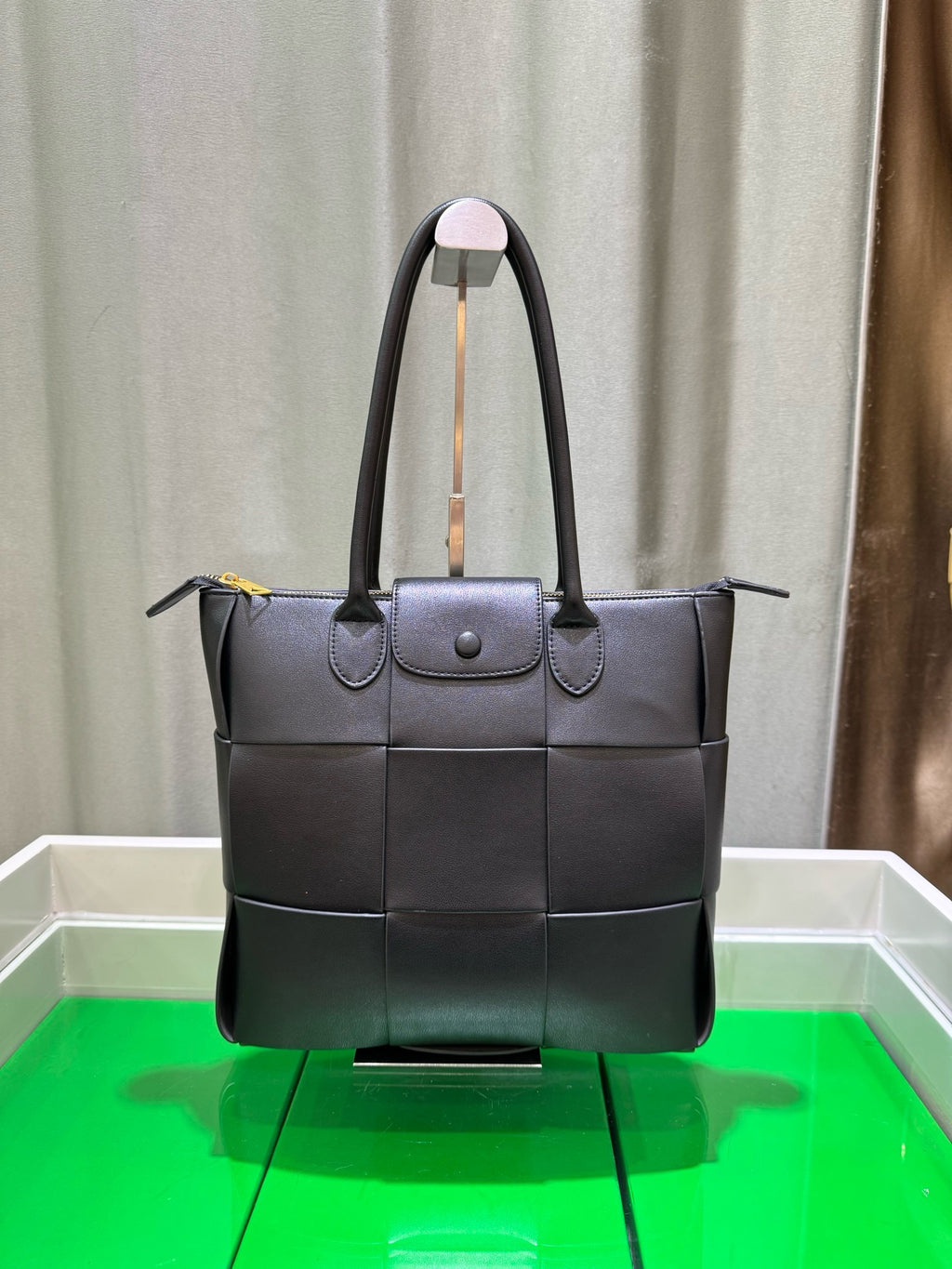 Woven Leather Tote Bag – Structured Everyday Work Bag