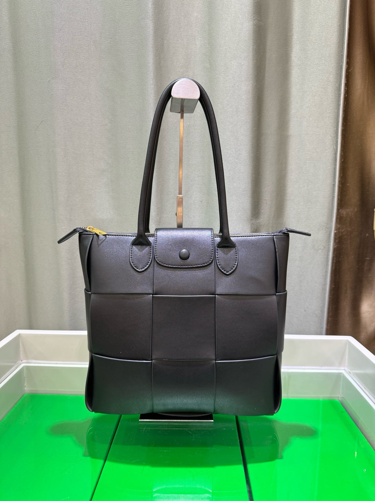 Woven Leather Tote Bag – Structured Everyday Work Bag