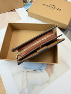 Monogram Cat Print Compact Wallet & Card Holder