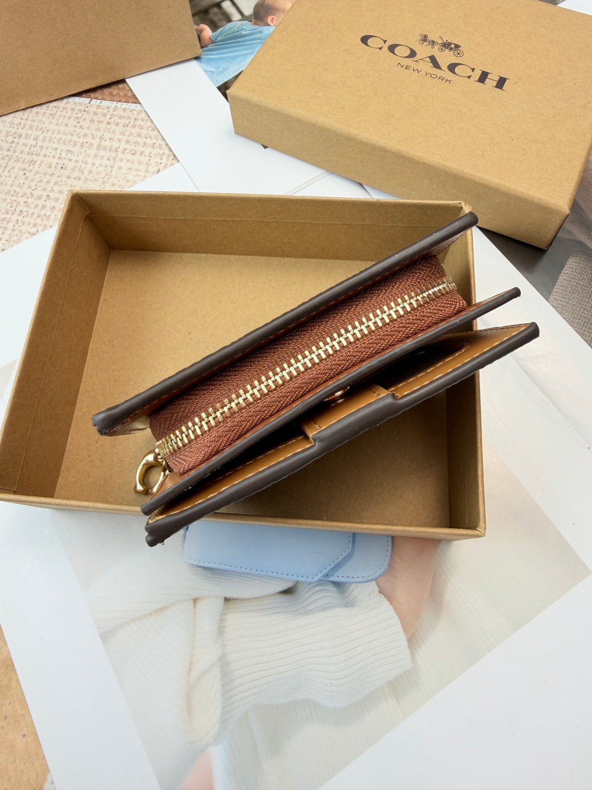 Monogram Cat Print Compact Wallet & Card Holder