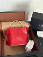 Women's Faye Leather Mini Drawstring Bucket Crossbody Bag