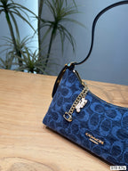 Jacquard Monogram Shoulder Bag - Slim Canvas Underarm Purse