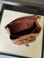 Soft Leather Drawstring Bucket Bag – Everyday Shoulder Bag