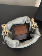 Women's Faye Leather Mini Drawstring Bucket Crossbody Bag