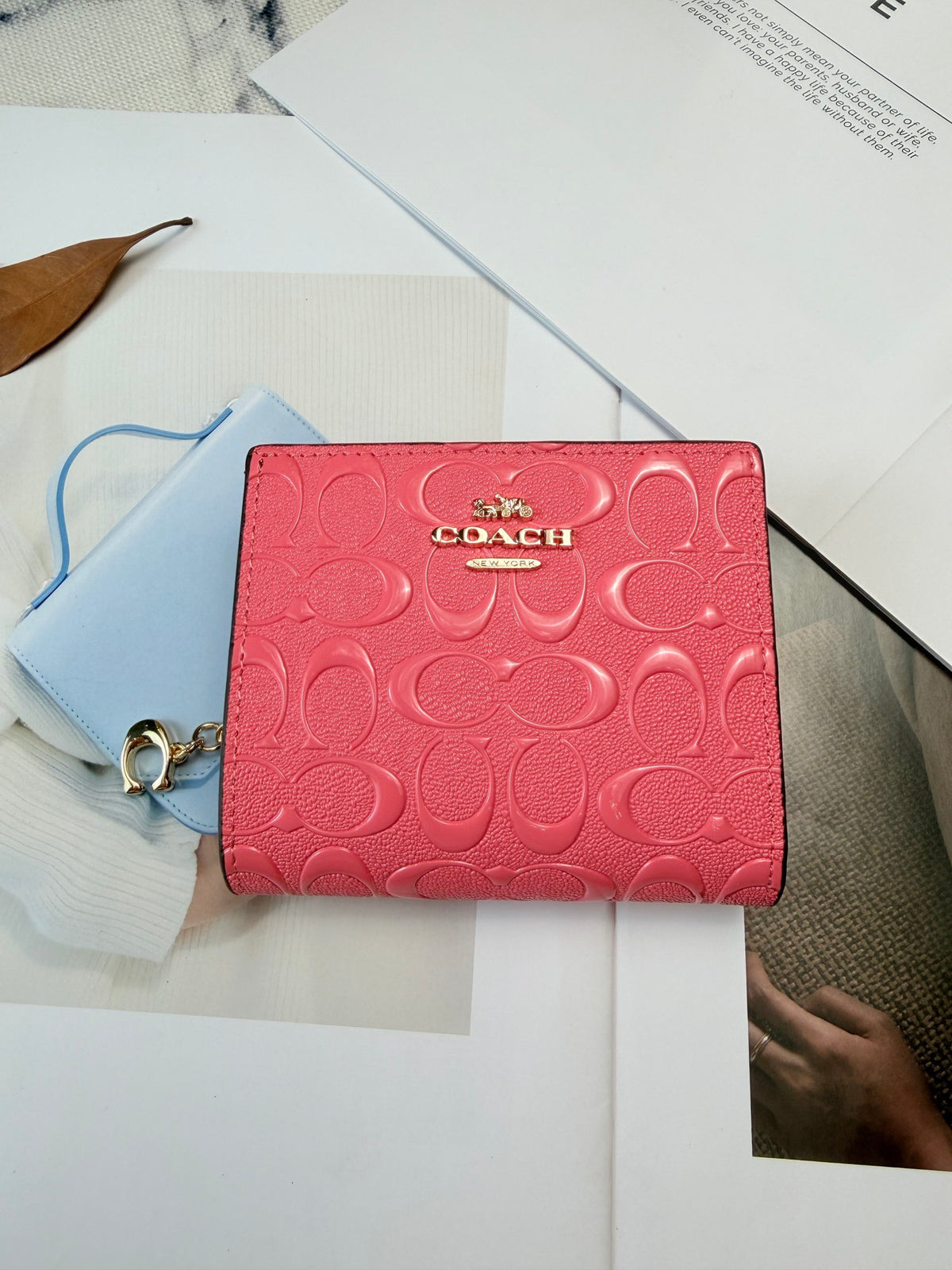 Monogram Cat Print Compact Wallet & Card Holder