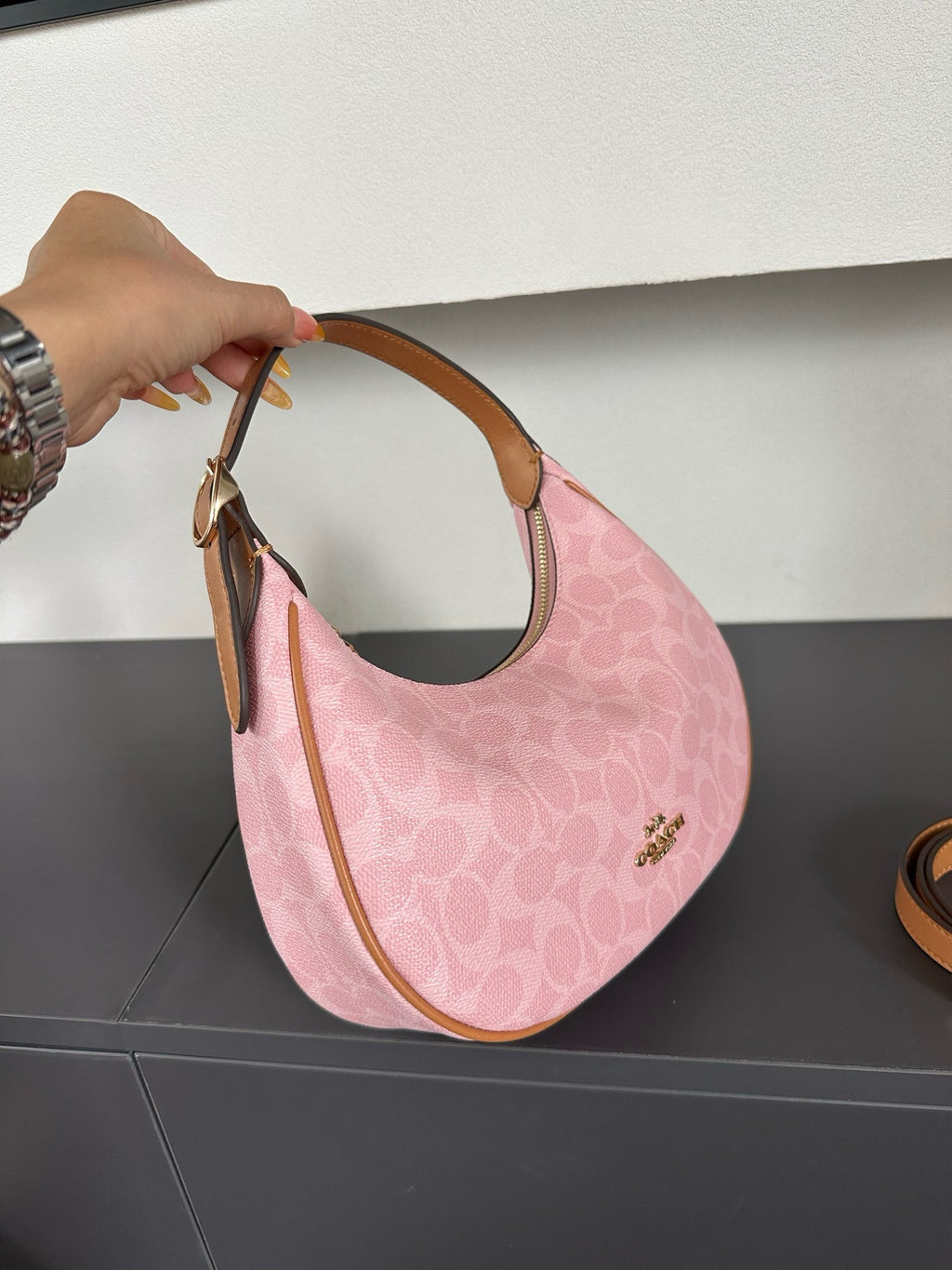 Luxury Signature Monogram Crescent Hobo Shoulder Bag✨