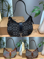 Monogram Jacquard Crescent Shoulder Bag – Lightweight Underarm Bag