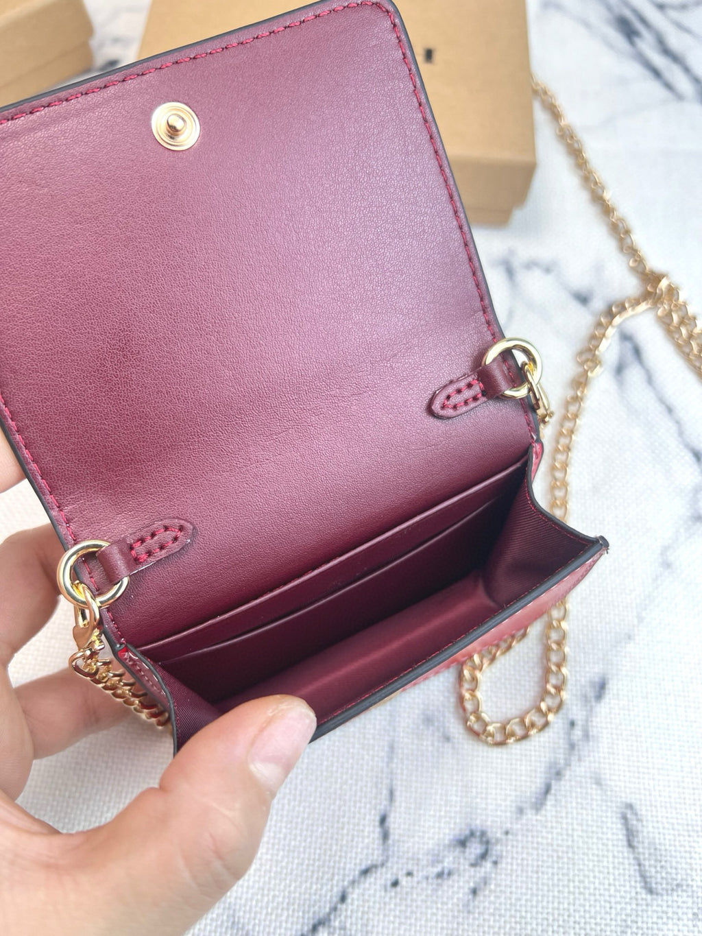 Floral Cherry Print Chain Wallet