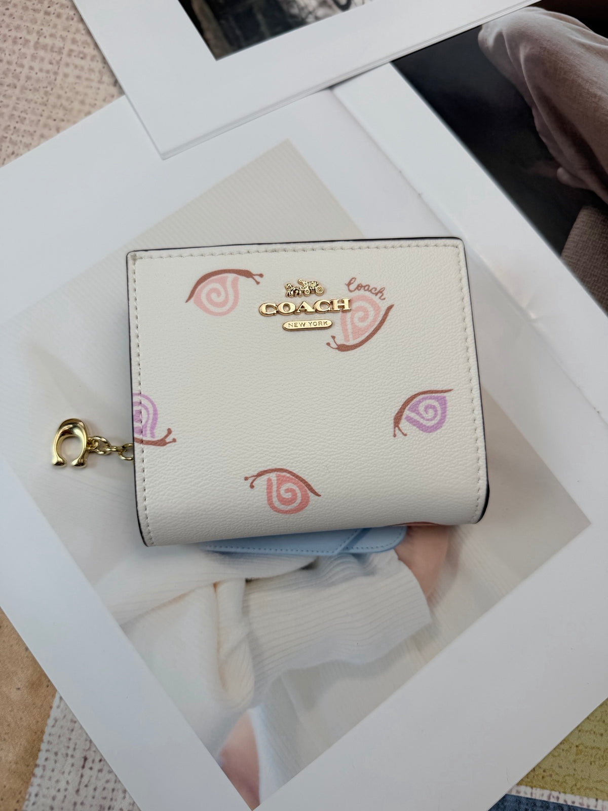 Monogram Cat Print Compact Wallet & Card Holder
