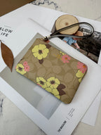 Floral Monogram Wristlet Clutch Pouch – Zip Around Handbag