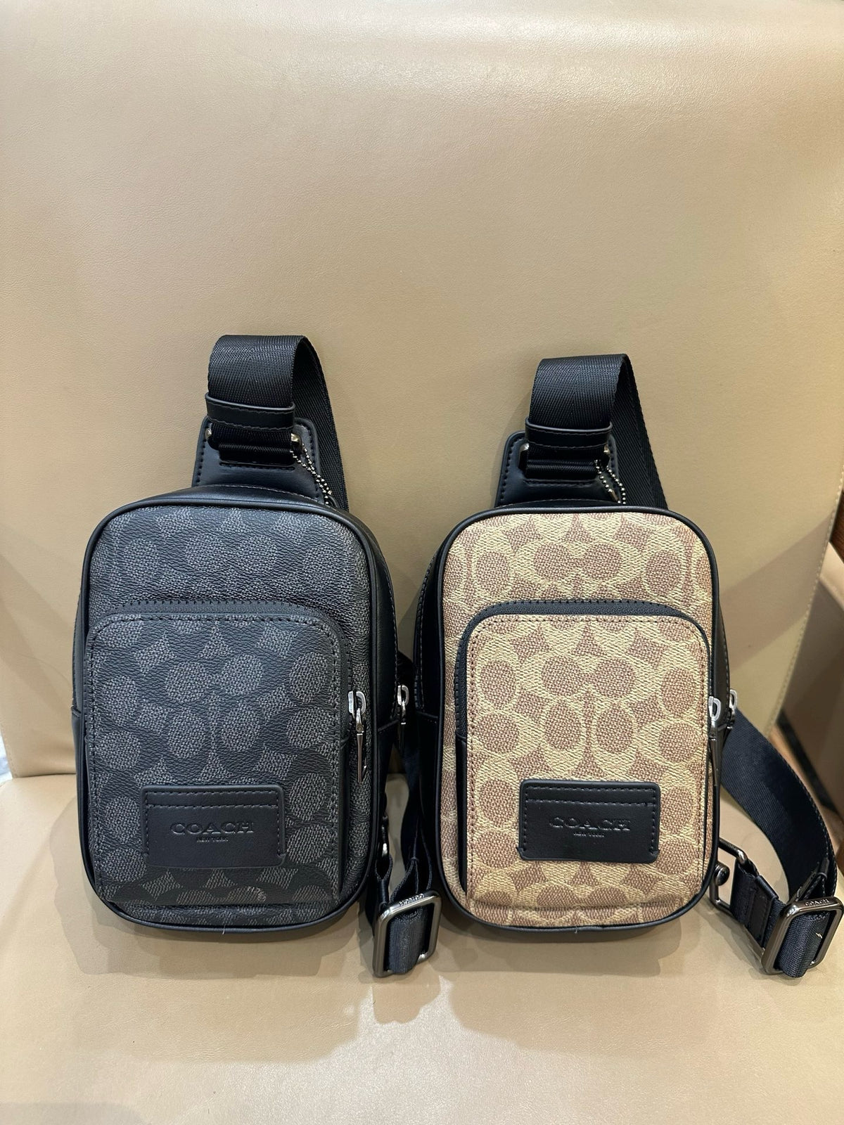 Signature Monogram Leather Sling Crossbody Bag
