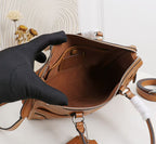 Structured Satchel Handbag with Top Handle and Crossbody Strap