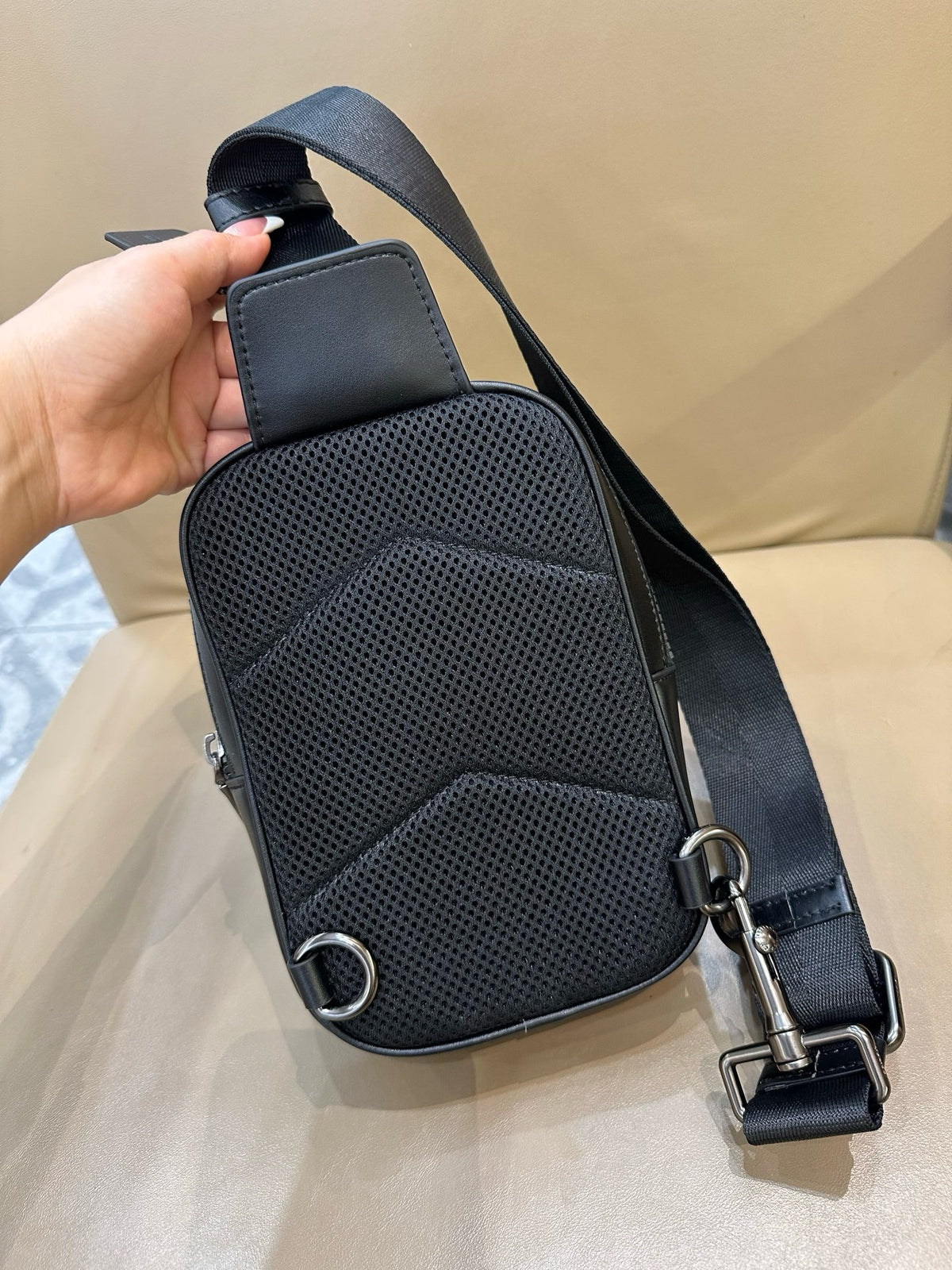 Signature Monogram Leather Sling Crossbody Bag