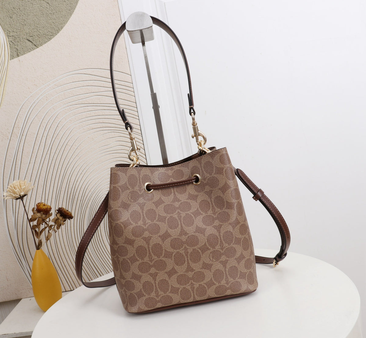 Signature Monogram Drawstring Bucket Bag | Crossbody & Shoulder Edition