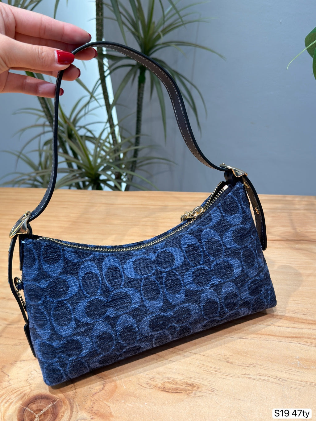 Jacquard Monogram Shoulder Bag - Slim Canvas Underarm Purse