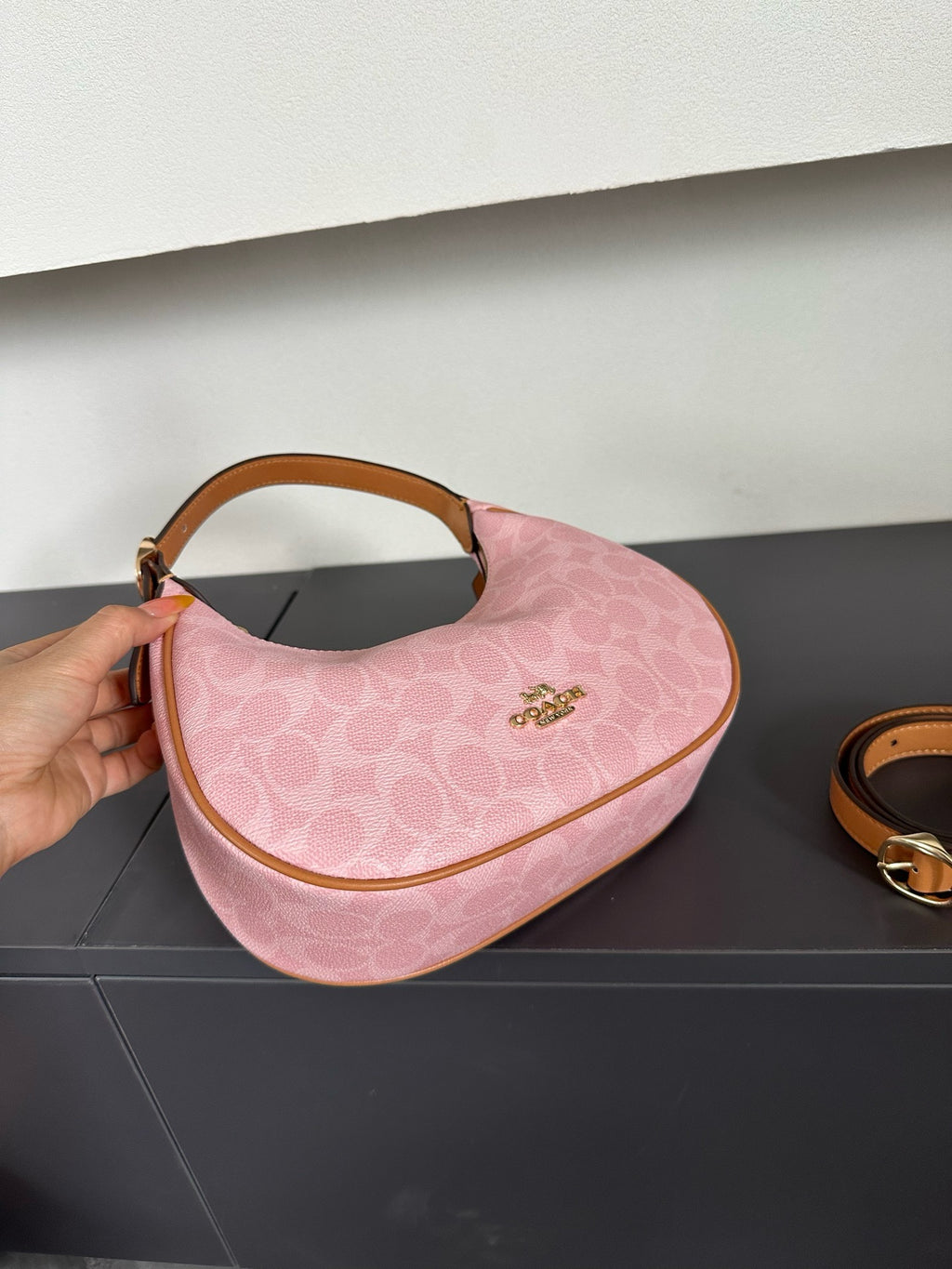 Luxury Signature Monogram Crescent Hobo Shoulder Bag✨