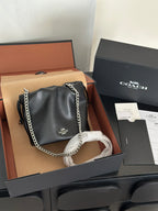 Women's Faye Leather Mini Drawstring Bucket Crossbody Bag