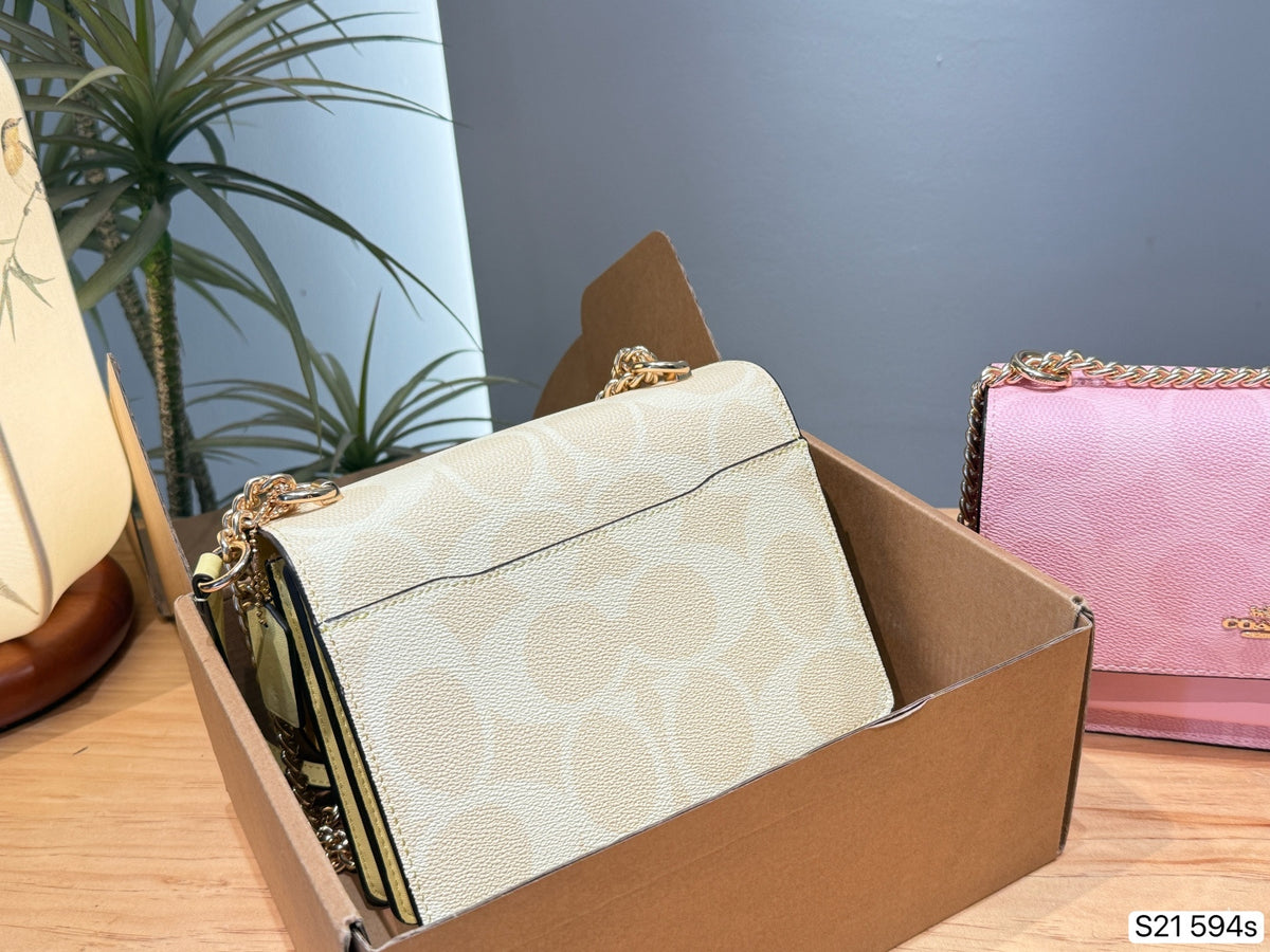 Monogram Canvas Chain Accordion Flap Bag