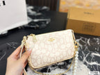 Seashell Monogram Pearl Chain Wristlet Pochette