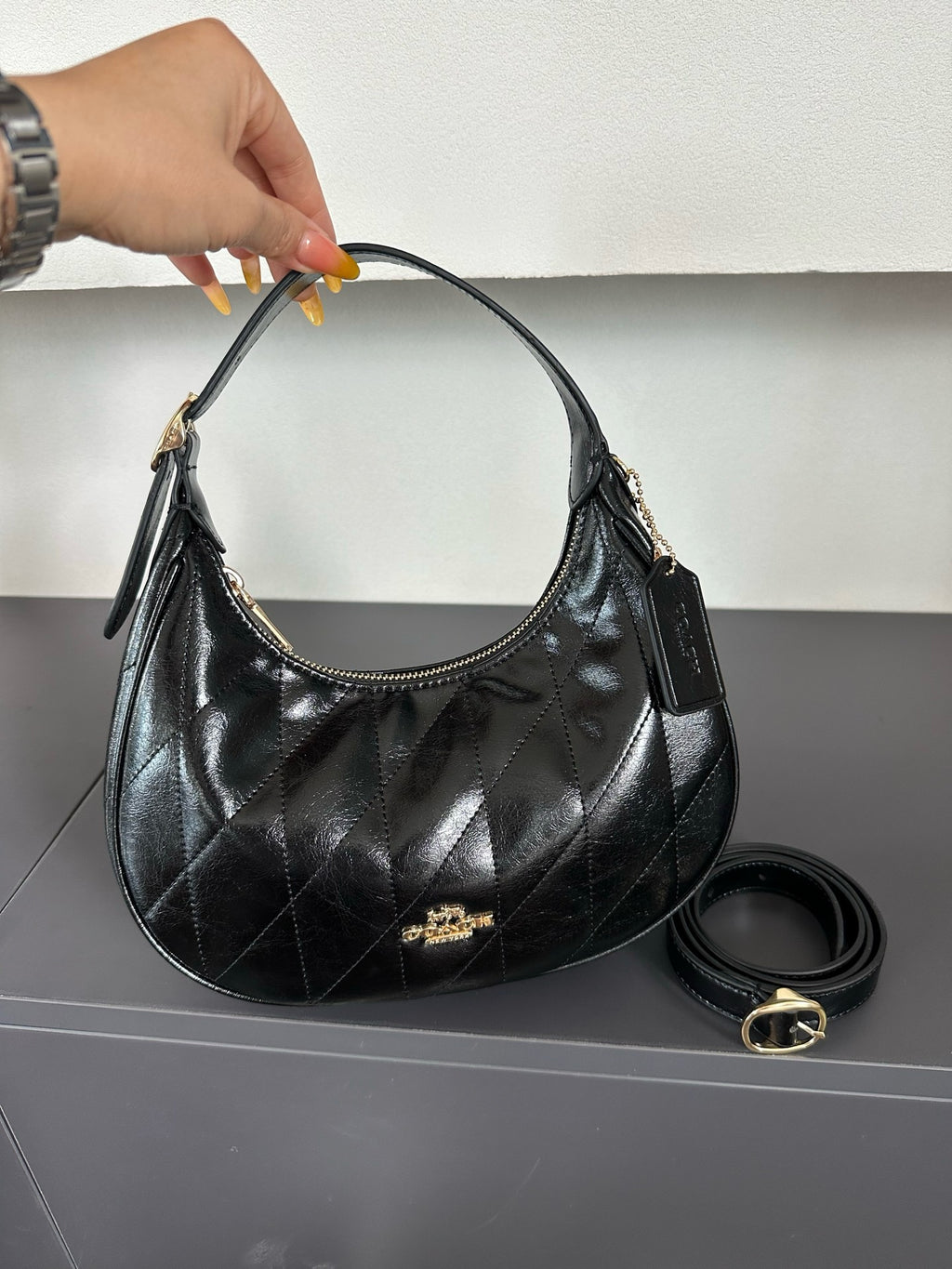Luxury Signature Monogram Crescent Hobo Shoulder Bag✨