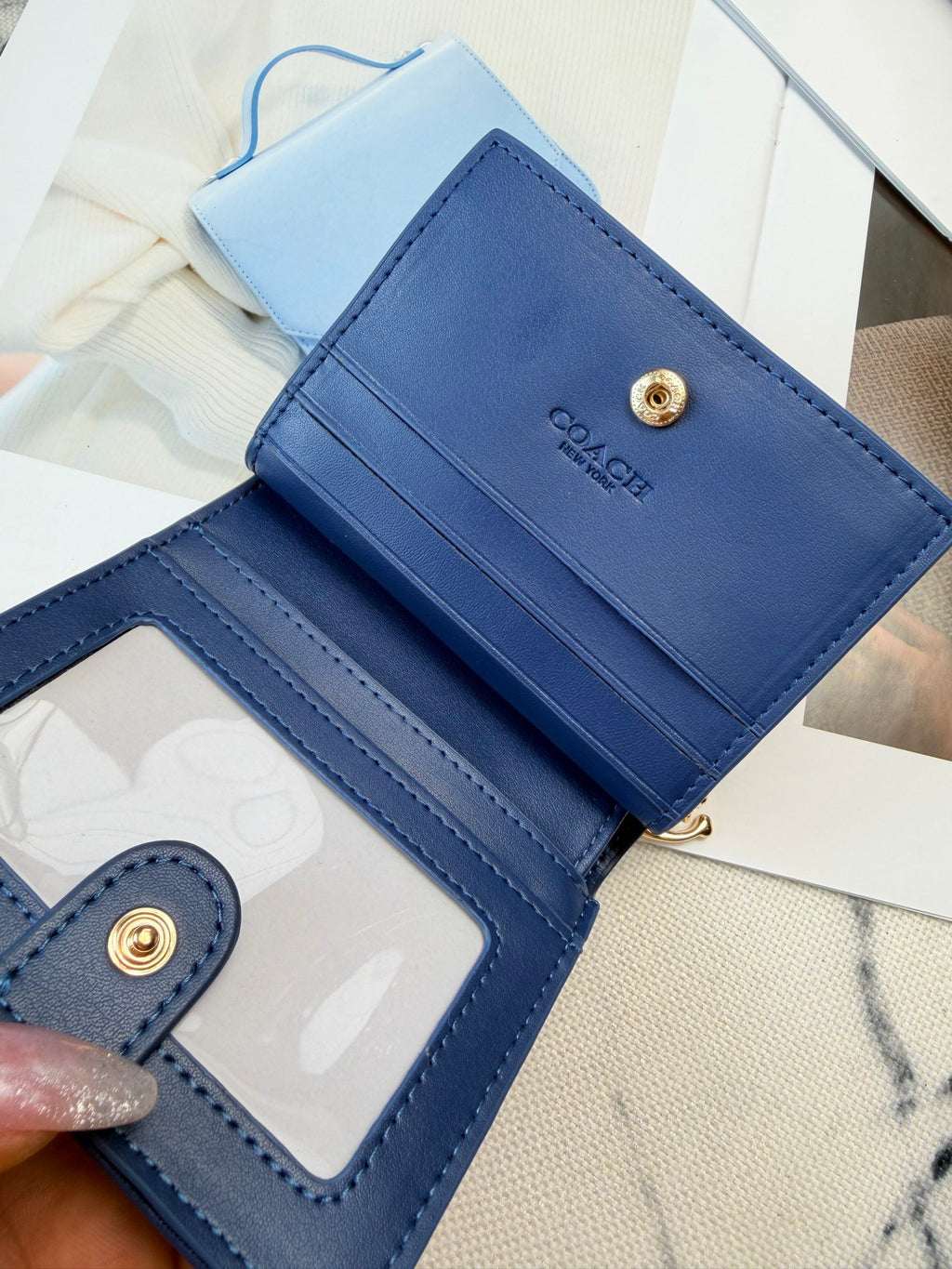 Monogram Cat Print Compact Wallet & Card Holder