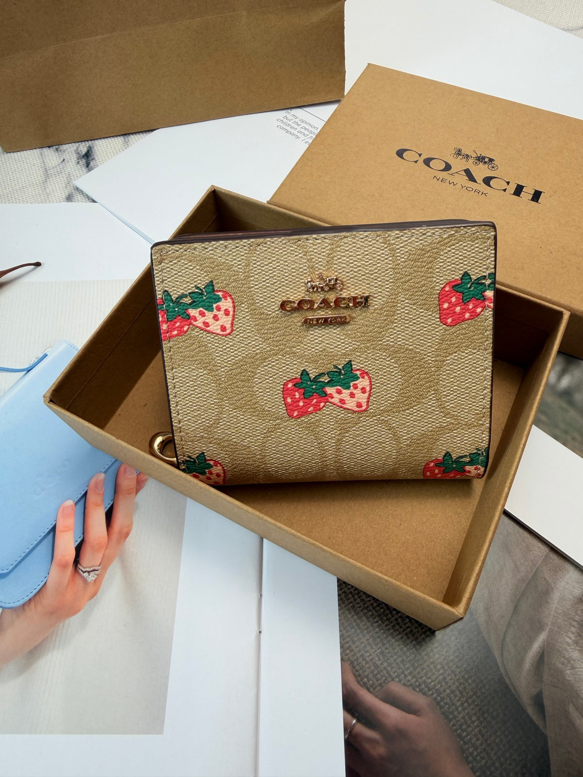 Monogram Cat Print Compact Wallet & Card Holder
