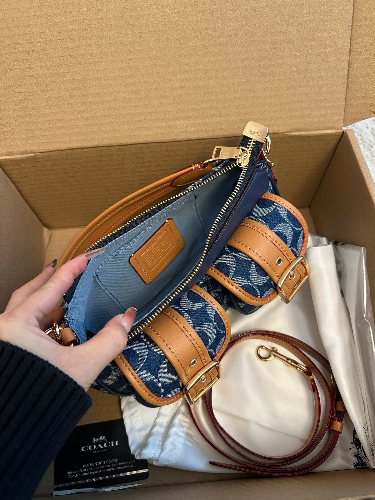 Vintage-Inspired Signature Monogram Baguette Shoulder Bag