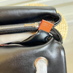 Black Quilted Shoulder Bag with Chain Strap