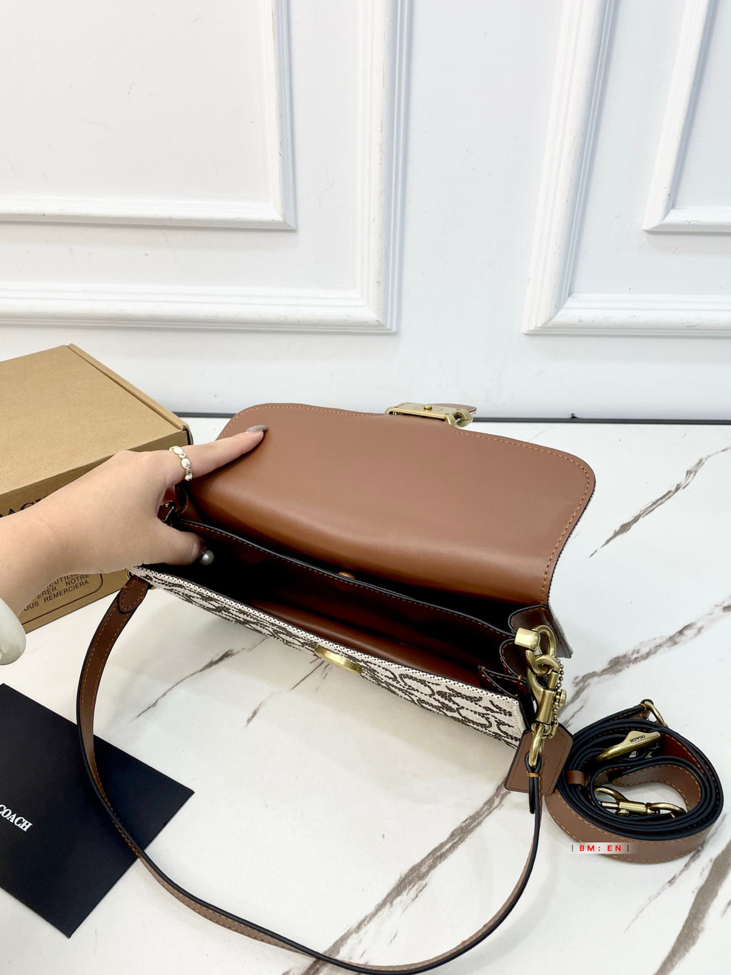 Crystal Embellished Monogram Flap Shoulder Bag