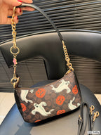 Spooky Pumpkin Monogram Shoulder Bag